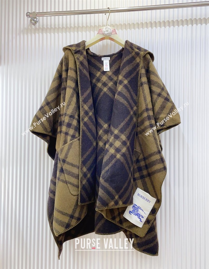 Burberry Wool Reversible Cape Khaki 2025 BR091027 (SHI-250910078)