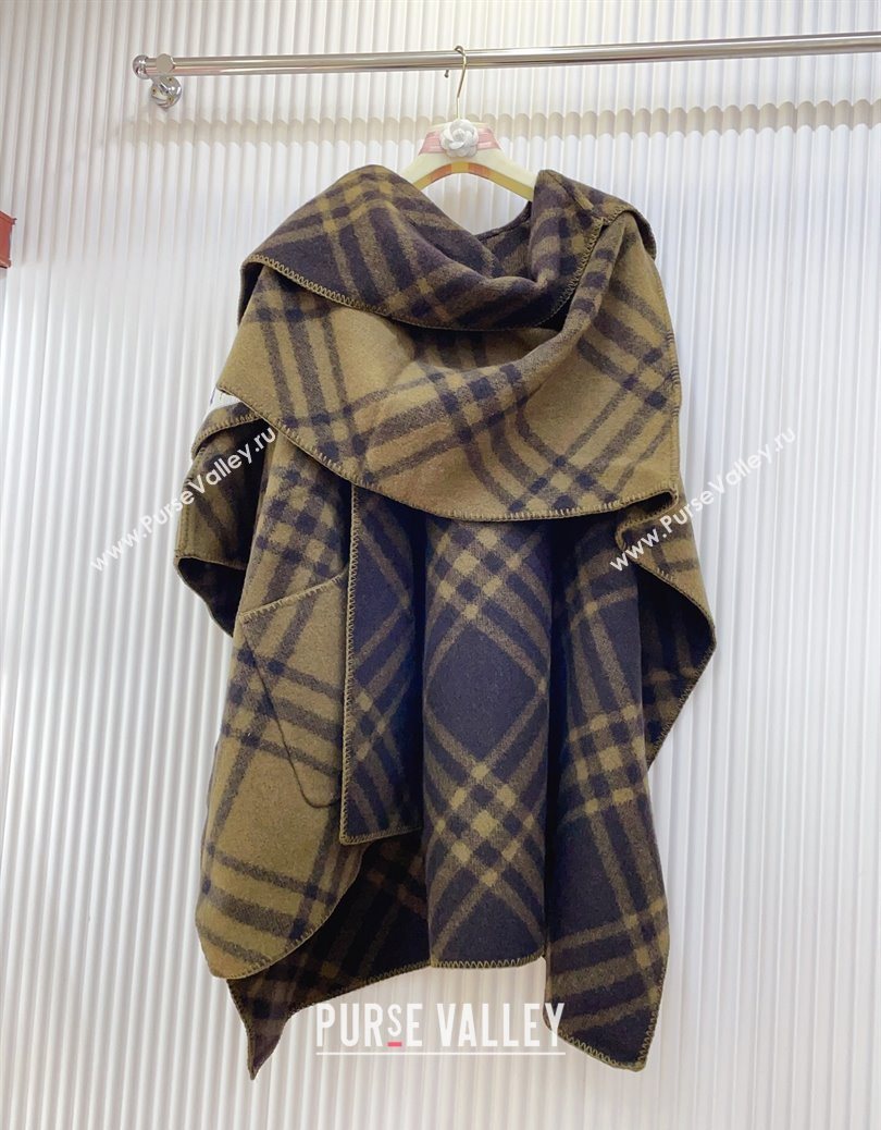 Burberry Wool Reversible Cape Khaki 2025 BR091027 (SHI-250910078)