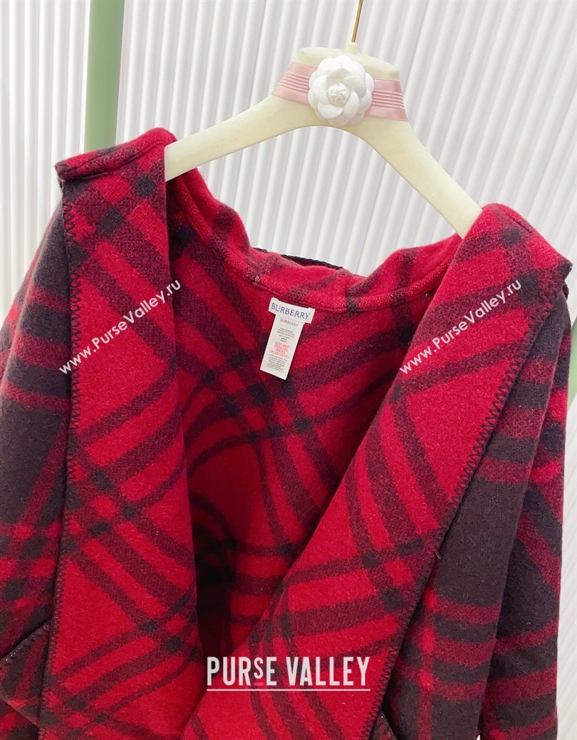 Burberry Wool Reversible Cape Red 2025 BR091027 (SHI-250910079)