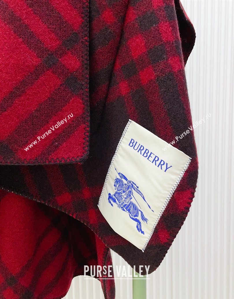 Burberry Wool Reversible Cape Red 2025 BR091027 (SHI-250910079)