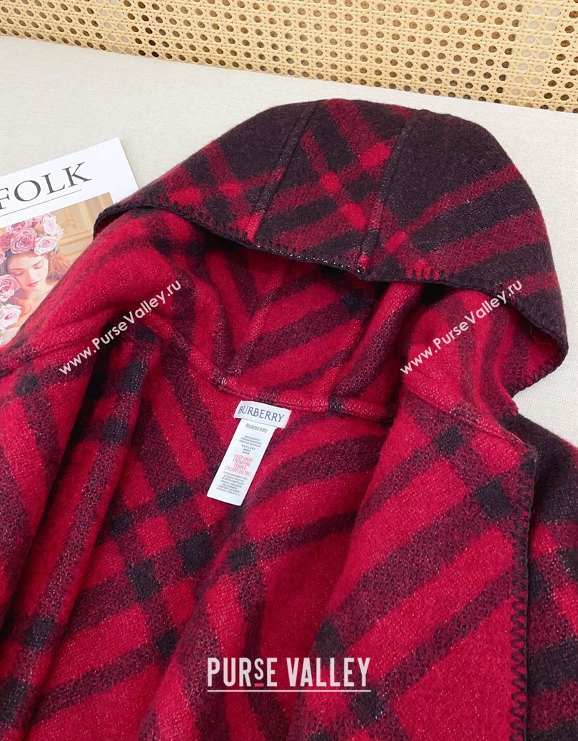 Burberry Wool Reversible Cape Red 2025 BR091027 (SHI-250910079)