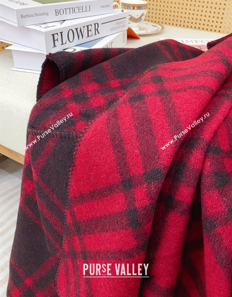 Burberry Wool Reversible Cape Red 2025 BR091027 (SHI-250910079)