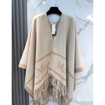 MaxMara Wool Cape with Fringes Beige 2025 BR091028 (SHI-250910081)