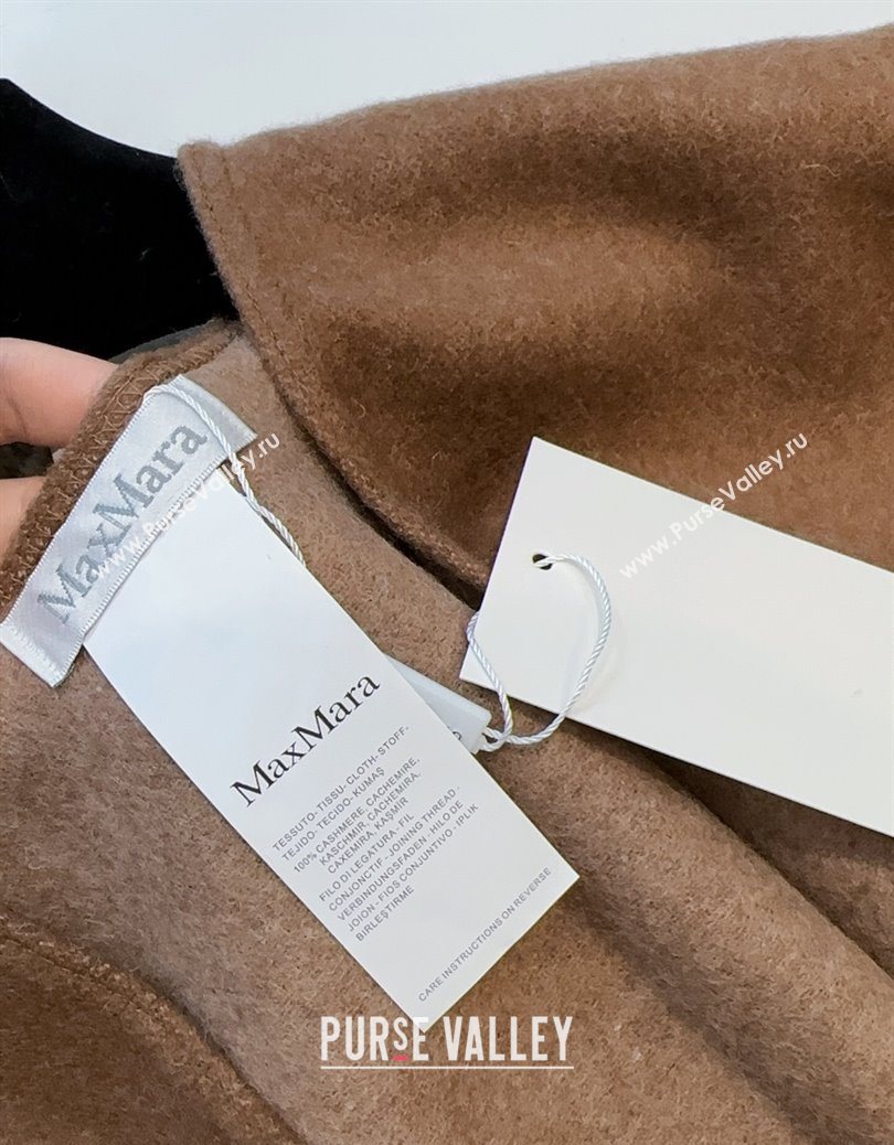 MaxMara Wool Cape with Fringes Brown 2025 BR091028 (SHI-250910082)