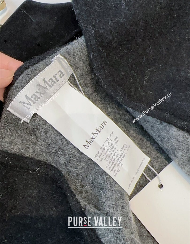 MaxMara Wool Cape with Fringes Black 2025 BR091028 (SHI-250910083)