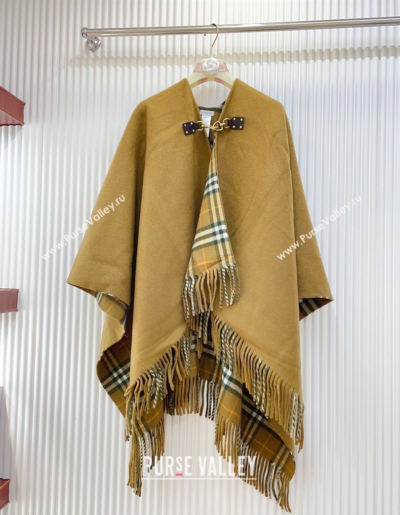 Burberry Wool Lambskin Cape with Fringes Camel 2025 BR091029 (SHI-250910085)