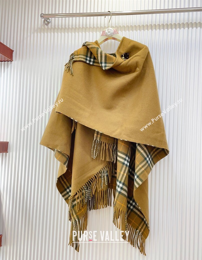 Burberry Wool Lambskin Cape with Fringes Camel 2025 BR091029 (SHI-250910085)