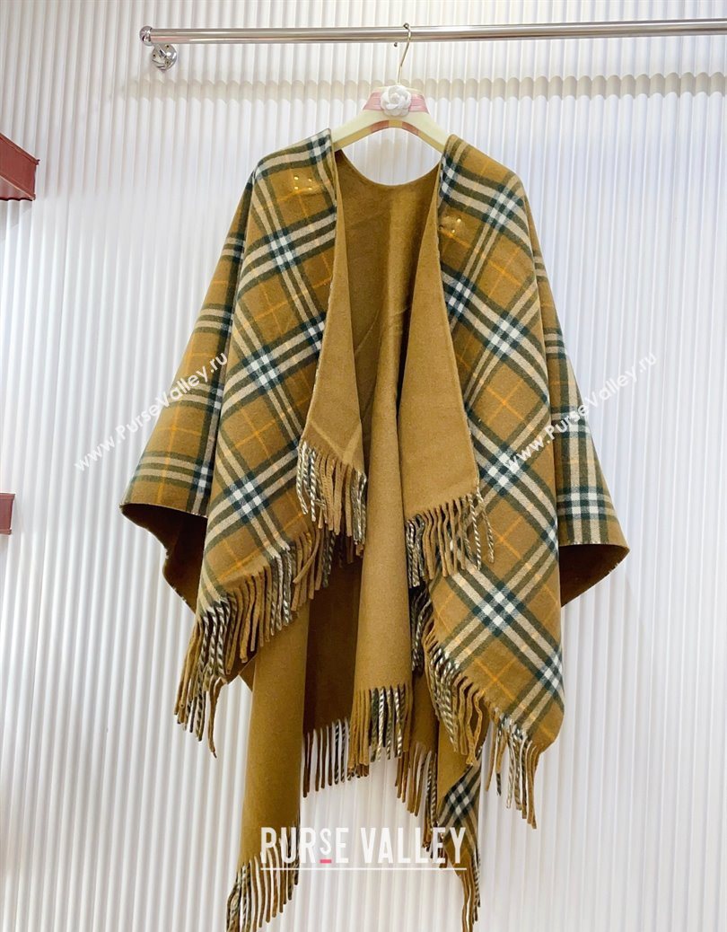 Burberry Wool Lambskin Cape with Fringes Camel 2025 BR091029 (SHI-250910085)