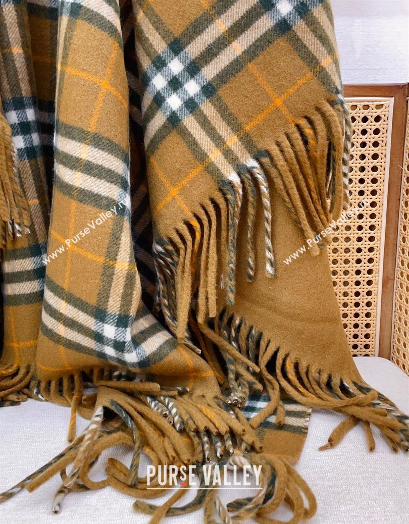 Burberry Wool Lambskin Cape with Fringes Camel 2025 BR091029 (SHI-250910085)