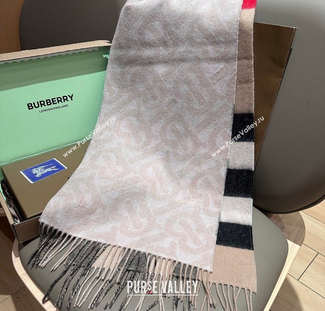 Burberry TB Cashmere Wool Long Scarf 30x180cm Pink 2025 BR091018 (XMN-250910057)