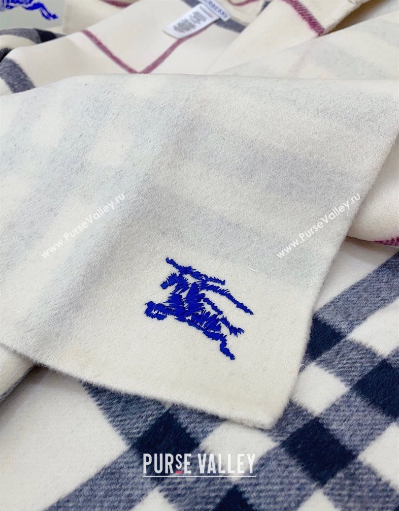 Burberry Cashmere Reversible Hoodlie Cape with Fringes Stone Beige 2025 BR091030 (SHI-250910087)