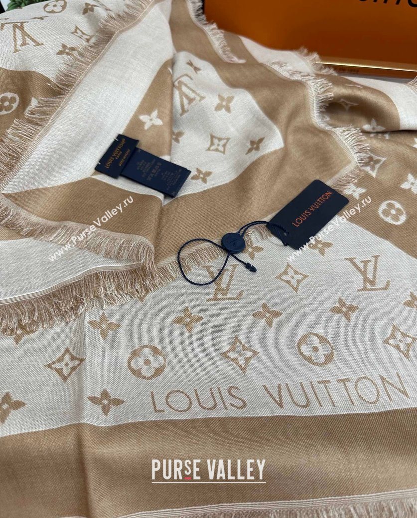 Louis Vuitton Cashmere Patchwork Square Scarf 140x140cm Gold-Tone 2025 LV091012 (XMN-250910035)