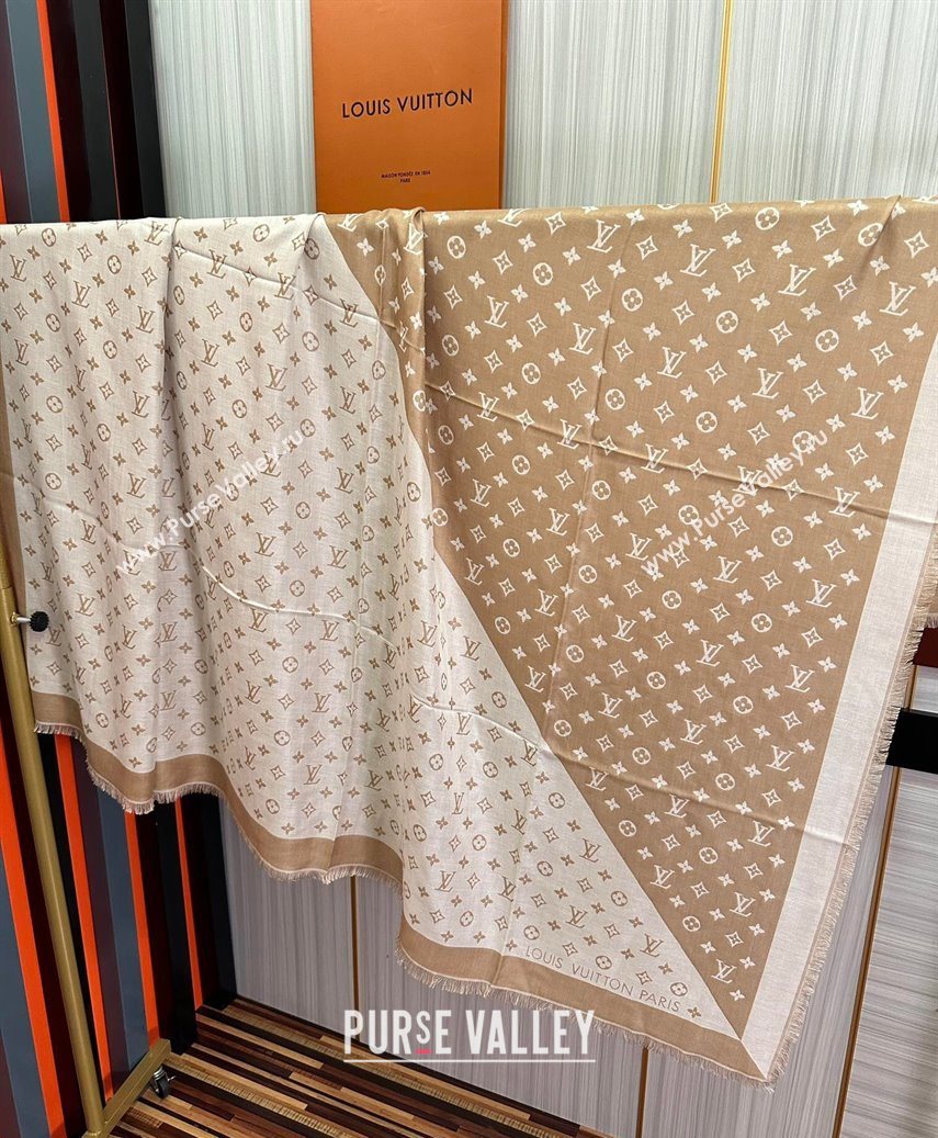 Louis Vuitton Cashmere Patchwork Square Scarf 140x140cm Gold-Tone 2025 LV091012 (XMN-250910035)
