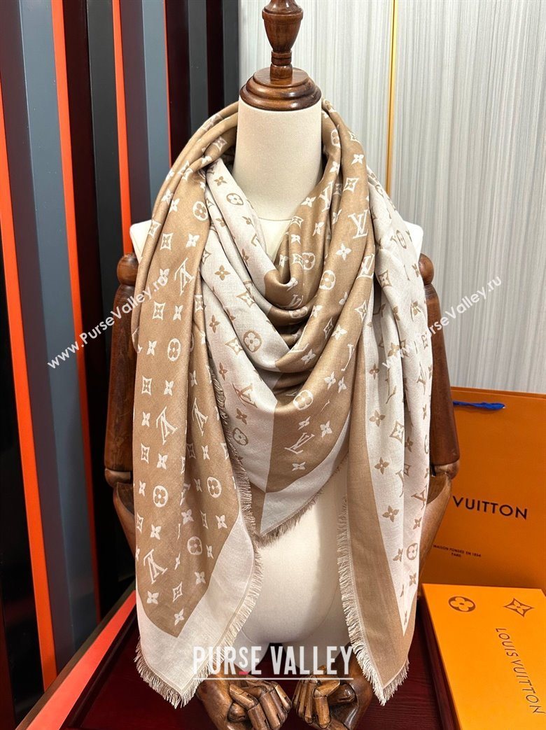 Louis Vuitton Cashmere Patchwork Square Scarf 140x140cm Gold-Tone 2025 LV091012 (XMN-250910035)