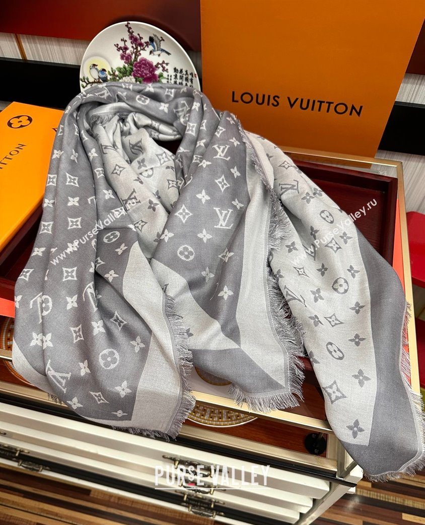 Louis Vuitton Cashmere Patchwork Square Scarf 140x140cm Grey 2025 LV091012 (XMN-250910036)