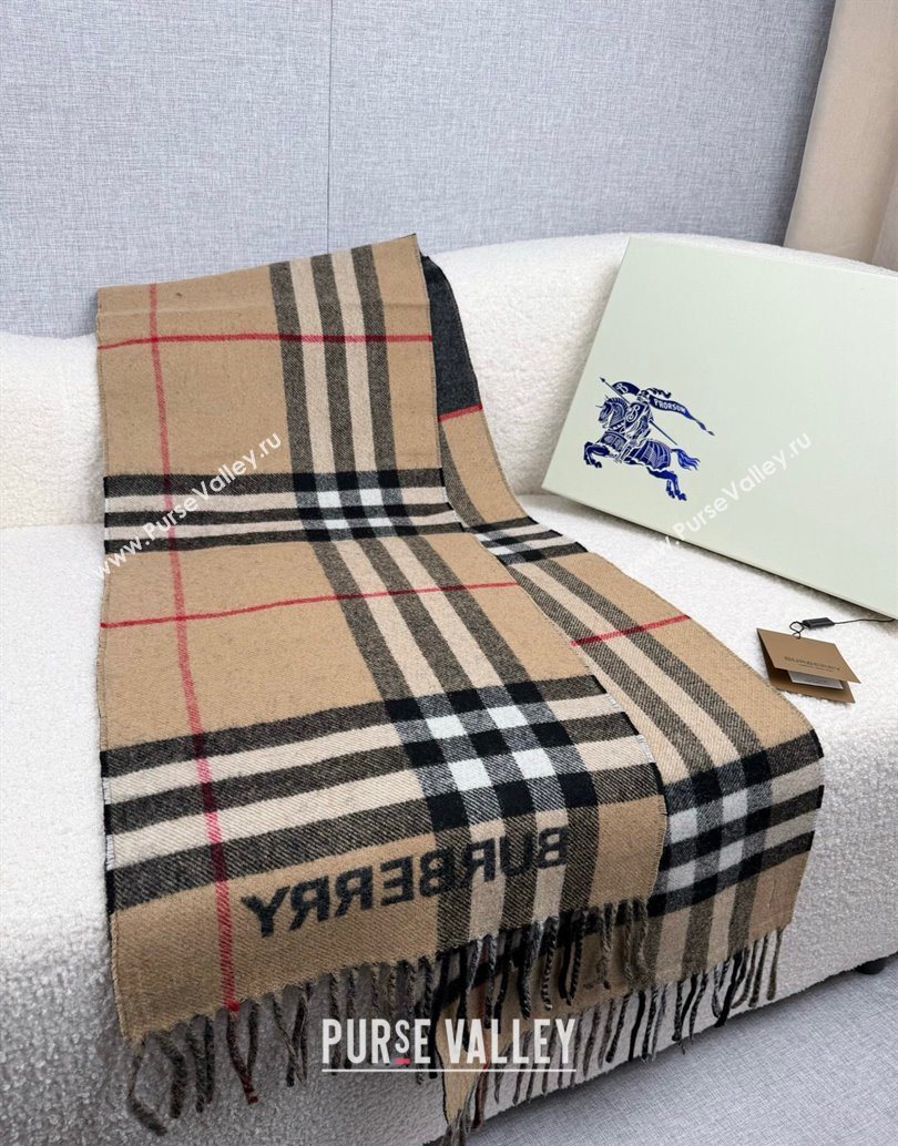 Burberry Cashmere Long Scarf 30x168cm Black 2025 BR111101 (XMN-251111130)