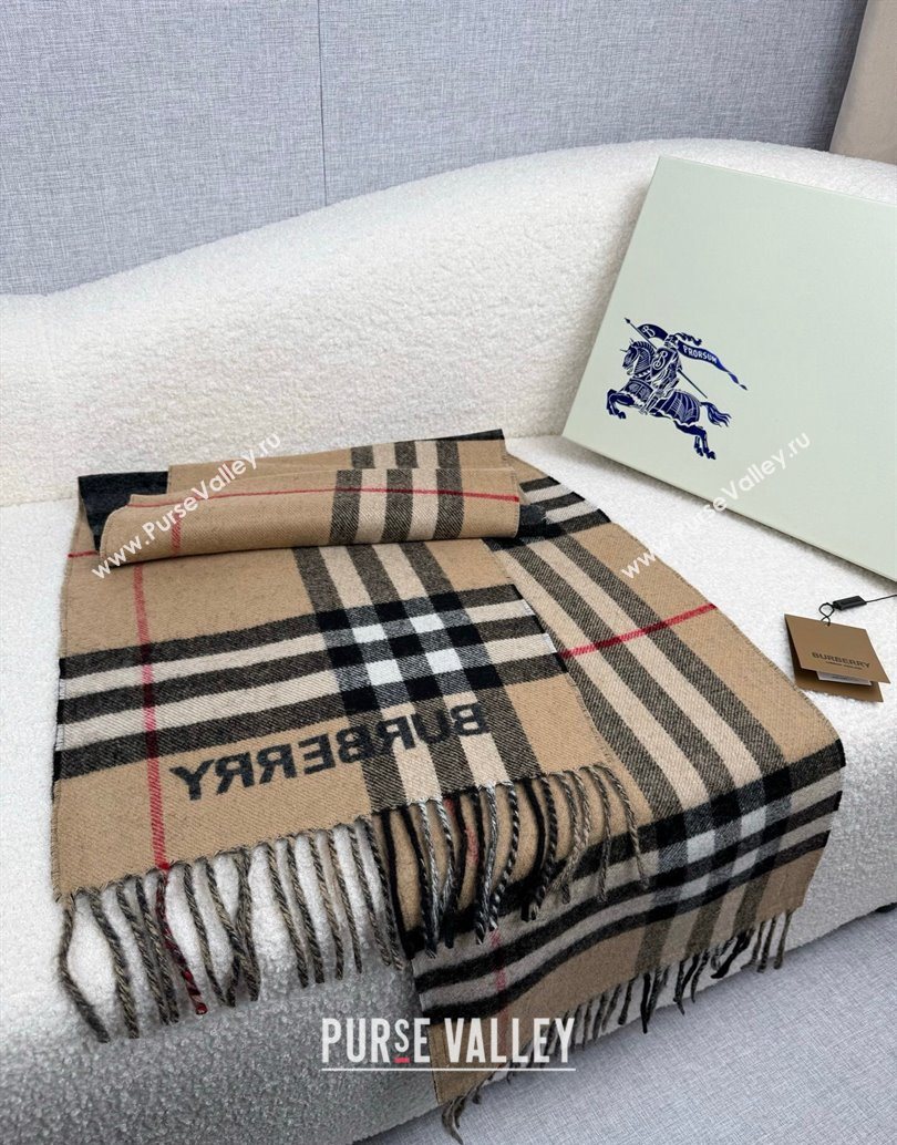 Burberry Cashmere Long Scarf 30x168cm Black 2025 BR111101 (XMN-251111130)