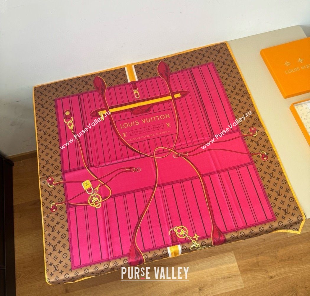 Louis Vuitton My Neverfull Silk Square Scarf 90x90cm Pink 2025 LV111104 (XMN-251111133)