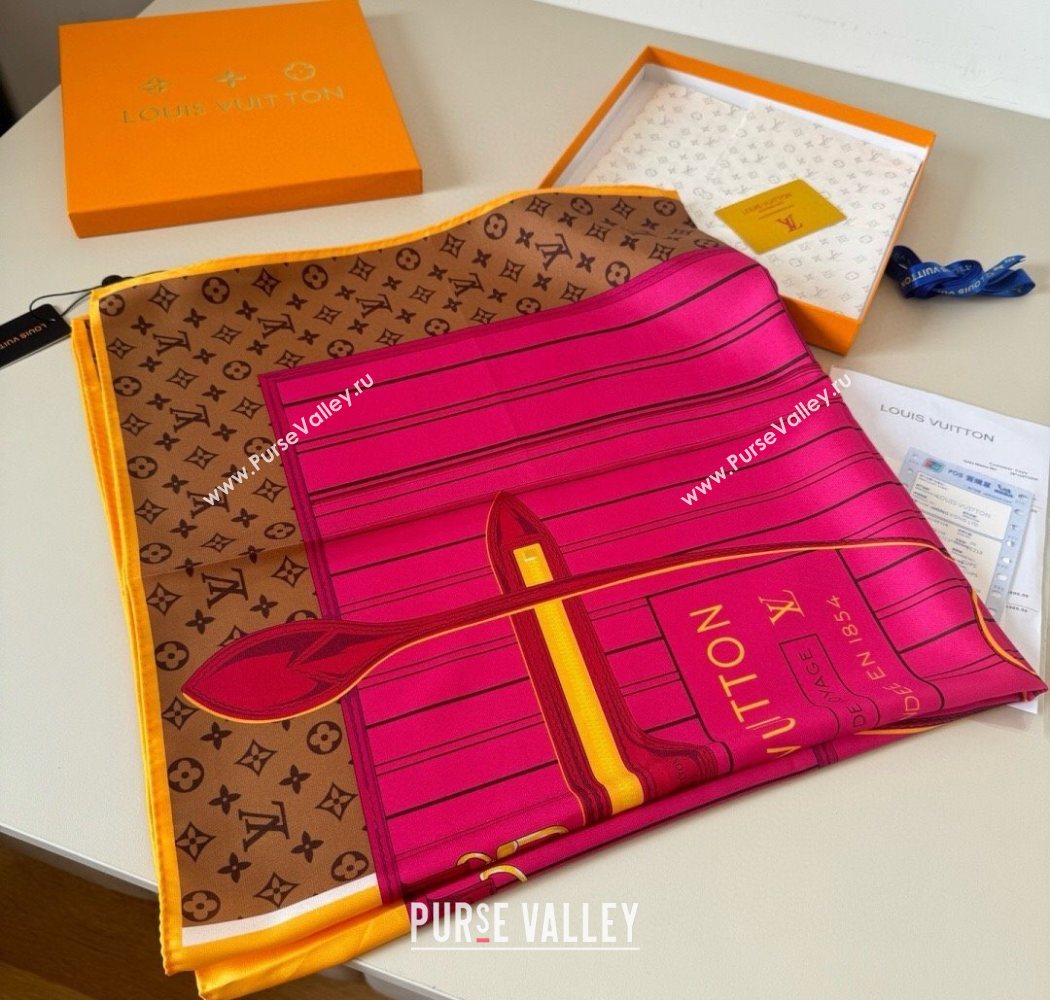 Louis Vuitton My Neverfull Silk Square Scarf 90x90cm Pink 2025 LV111104 (XMN-251111133)