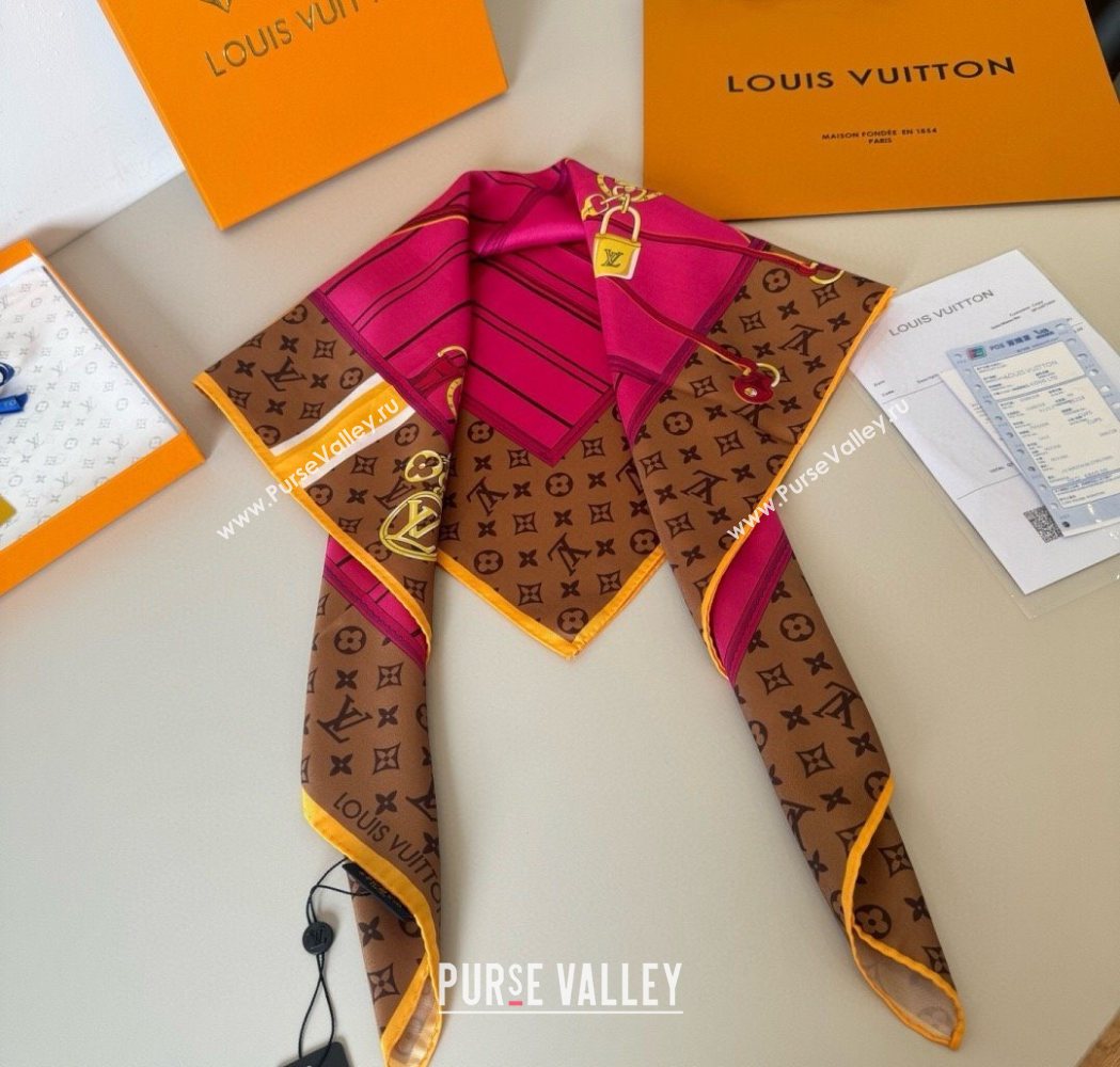 Louis Vuitton My Neverfull Silk Square Scarf 90x90cm Pink 2025 LV111104 (XMN-251111133)