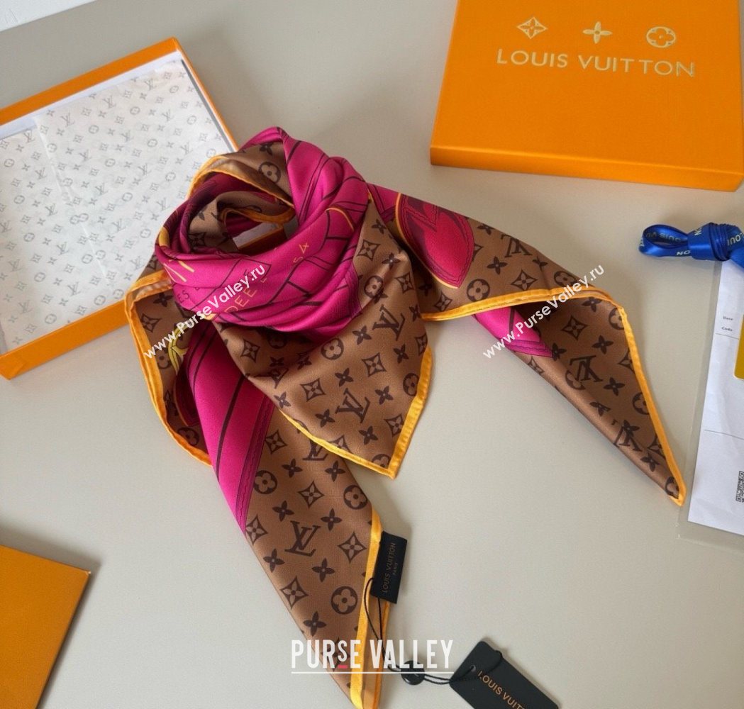 Louis Vuitton My Neverfull Silk Square Scarf 90x90cm Pink 2025 LV111104 (XMN-251111133)