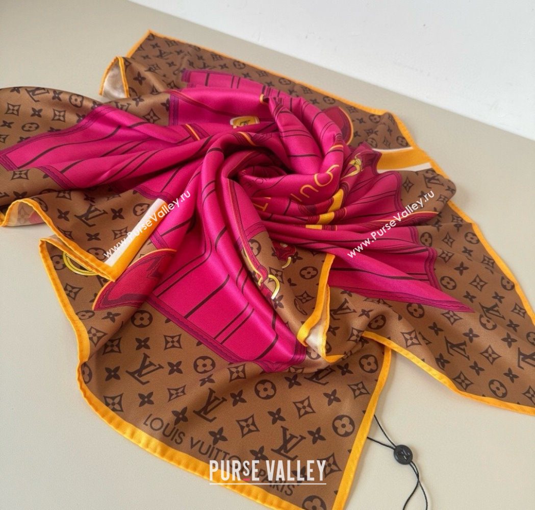 Louis Vuitton My Neverfull Silk Square Scarf 90x90cm Pink 2025 LV111104 (XMN-251111133)