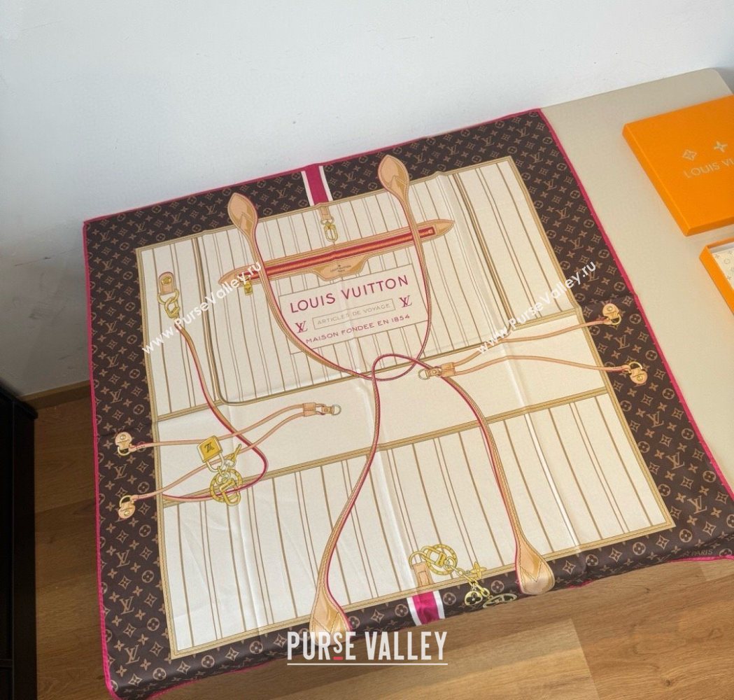 Louis Vuitton My Neverfull Silk Square Scarf 90x90cm White 2025 LV111104 (XMN-251111134)