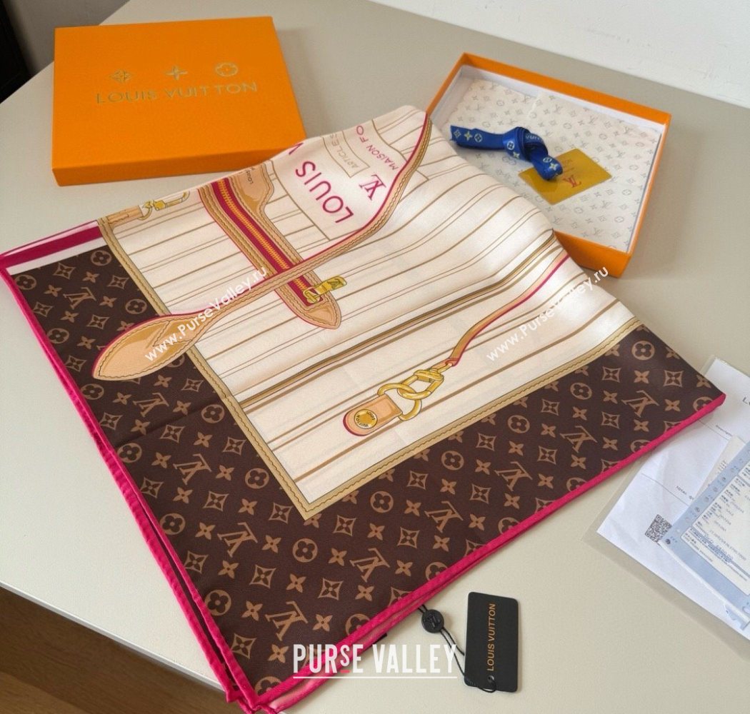 Louis Vuitton My Neverfull Silk Square Scarf 90x90cm White 2025 LV111104 (XMN-251111134)