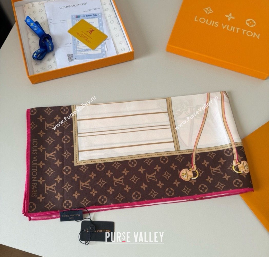 Louis Vuitton My Neverfull Silk Square Scarf 90x90cm White 2025 LV111104 (XMN-251111134)