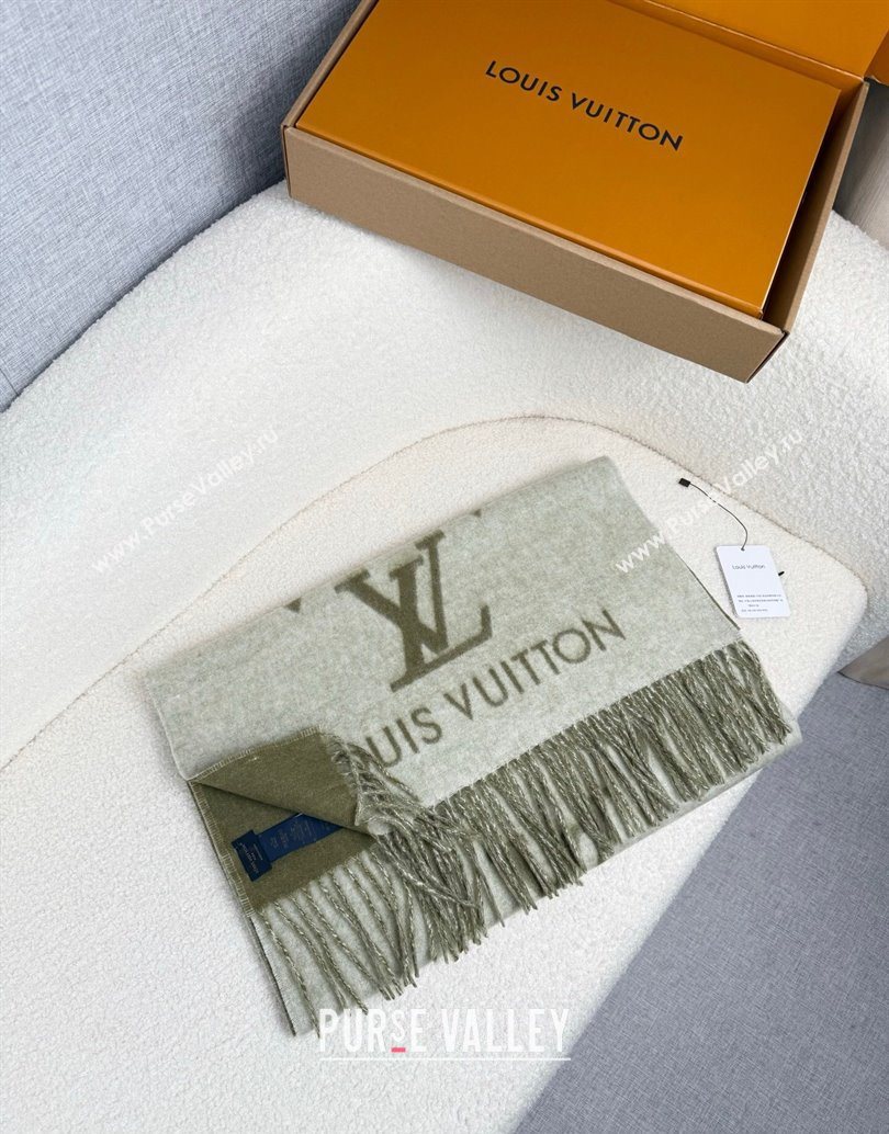 Louis Vuitton Reykjavik Cashmere Long Scarf 45x180cm Green 2025 LV111101 (XMN-251111121)