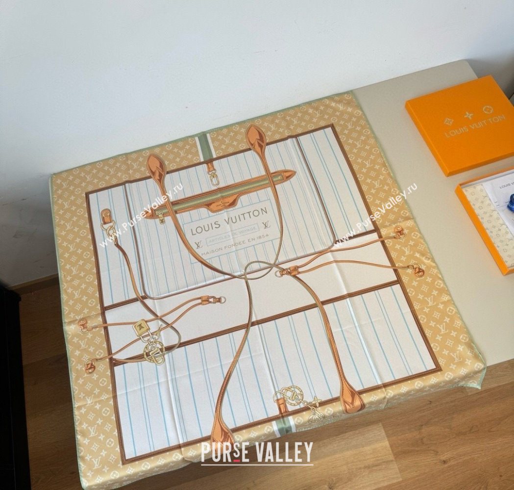 Louis Vuitton My Neverfull Silk Square Scarf 90x90cm Beige 2025 LV111104 (XMN-251111135)