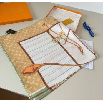 Louis Vuitton My Neverfull Silk Square Scarf 90x90cm Beige 2025 LV111104 (XMN-251111135)