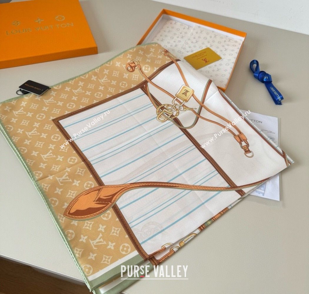 Louis Vuitton My Neverfull Silk Square Scarf 90x90cm Beige 2025 LV111104 (XMN-251111135)