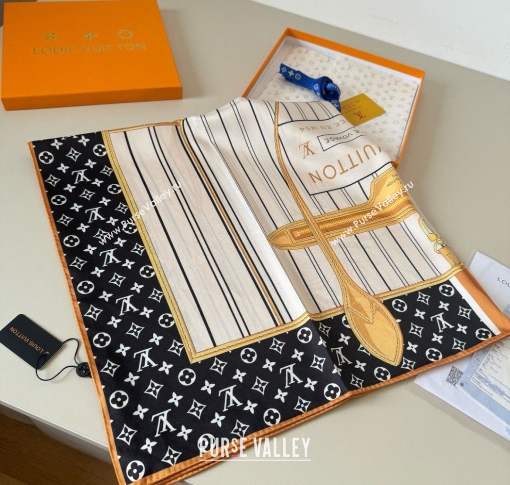 Louis Vuitton My Neverfull Silk Square Scarf 90x90cm Black 2025 LV111104 (XMN-251111136)