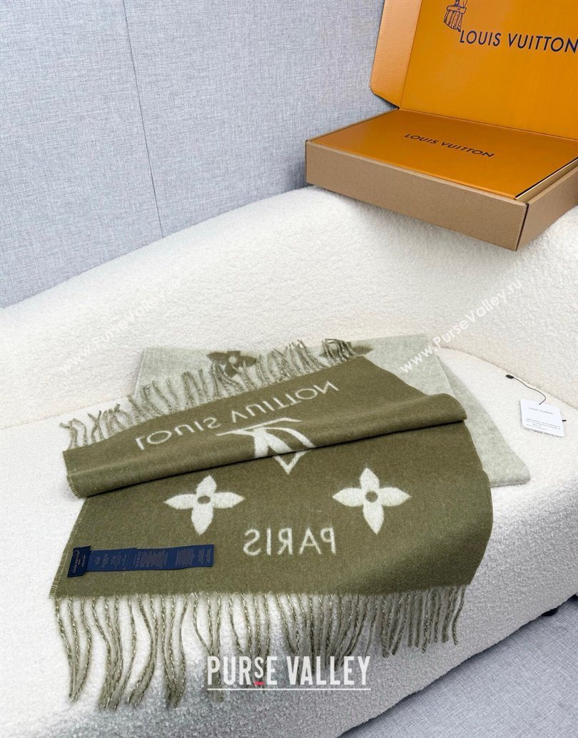 Louis Vuitton Reykjavik Cashmere Long Scarf 45x180cm Green 2025 LV111101 (XMN-251111121)