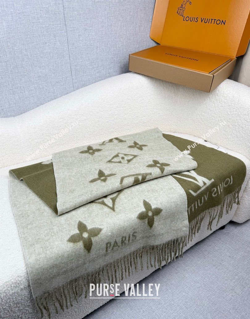 Louis Vuitton Reykjavik Cashmere Long Scarf 45x180cm Green 2025 LV111101 (XMN-251111121)