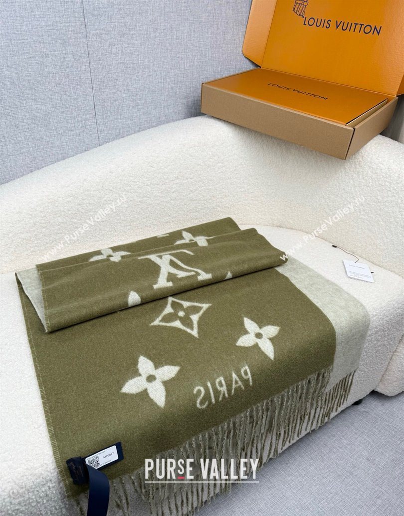 Louis Vuitton Reykjavik Cashmere Long Scarf 45x180cm Green 2025 LV111101 (XMN-251111121)