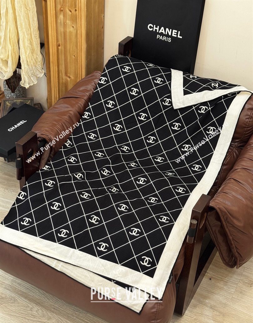 Chanel Quilted CC Square Scarf 140cm Black 2025 CH111138 (XMN-251111141)