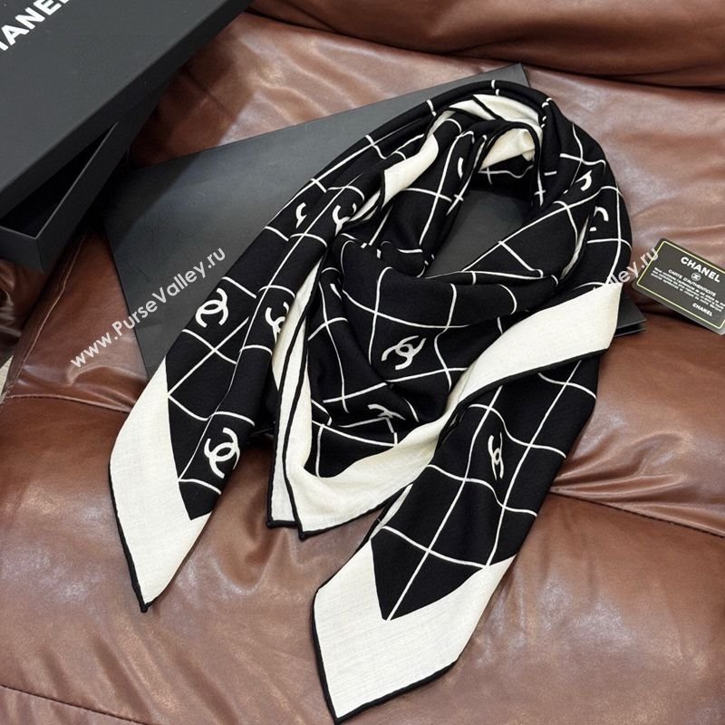 Chanel Quilted CC Square Scarf 140cm Black 2025 CH111138 (XMN-251111141)