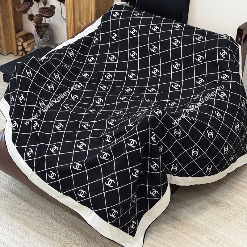 Chanel Quilted CC Square Scarf 140cm Black 2025 CH111138 (XMN-251111141)