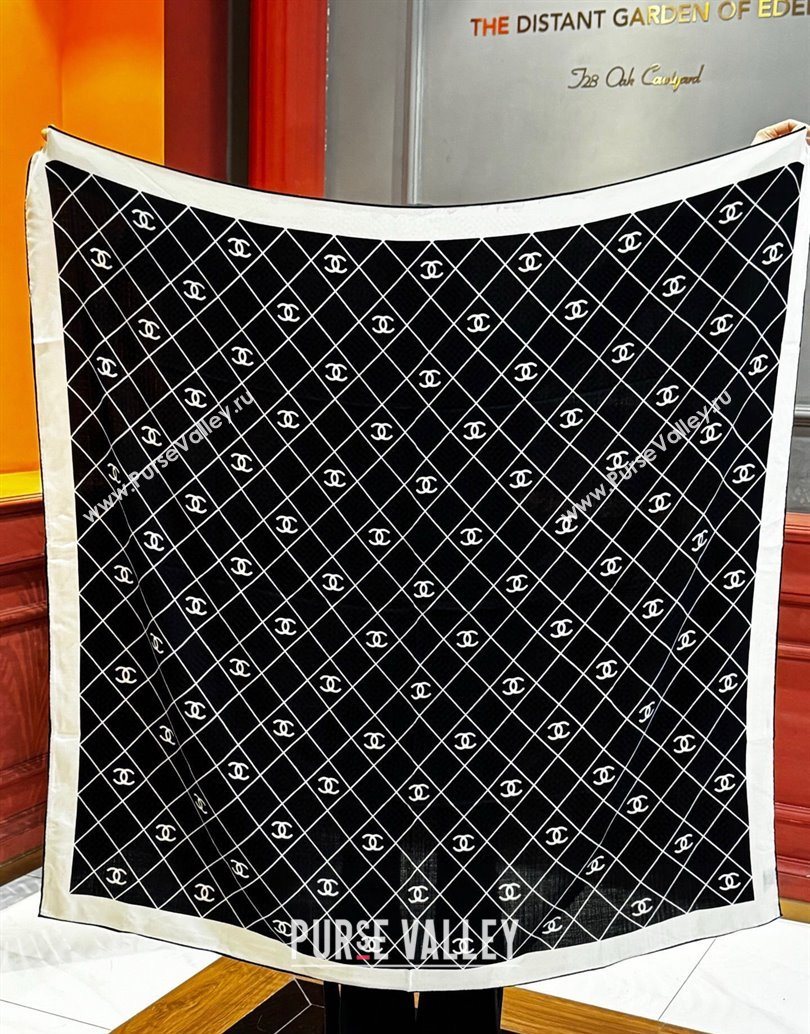Chanel Quilted CC Square Scarf 140cm Black 2025 CH111138 (XMN-251111141)