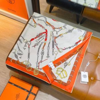 Hermes Silk Square Scarf 90x90cm Orange 2025 H111149 (XMN-251111150)