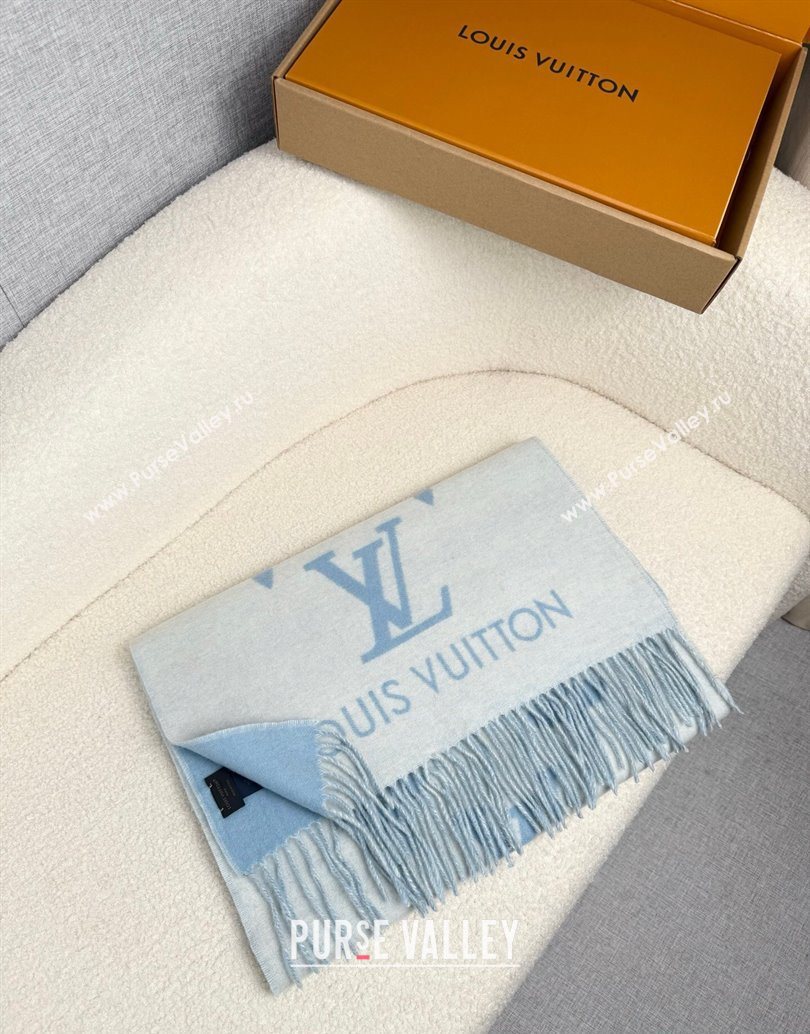 Louis Vuitton Reykjavik Cashmere Long Scarf 45x180cm Blue 2025 LV111101 (XMN-251111120)