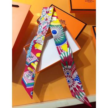 Hermes La Source De Pegase Twilly Silk Bandeau Scarf 5x86cm Red 2025 (XMN-251111154)