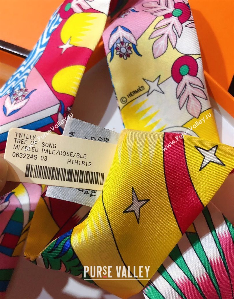 Hermes La Source De Pegase Twilly Silk Bandeau Scarf 5x86cm Red 2025 (XMN-251111154)