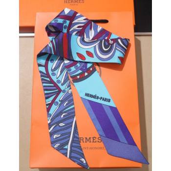 Hermes Le Jardin De La Maharani Twilly Silk Bandeau Scarf 5x86cm Purple 2025 (XMN-251111157)