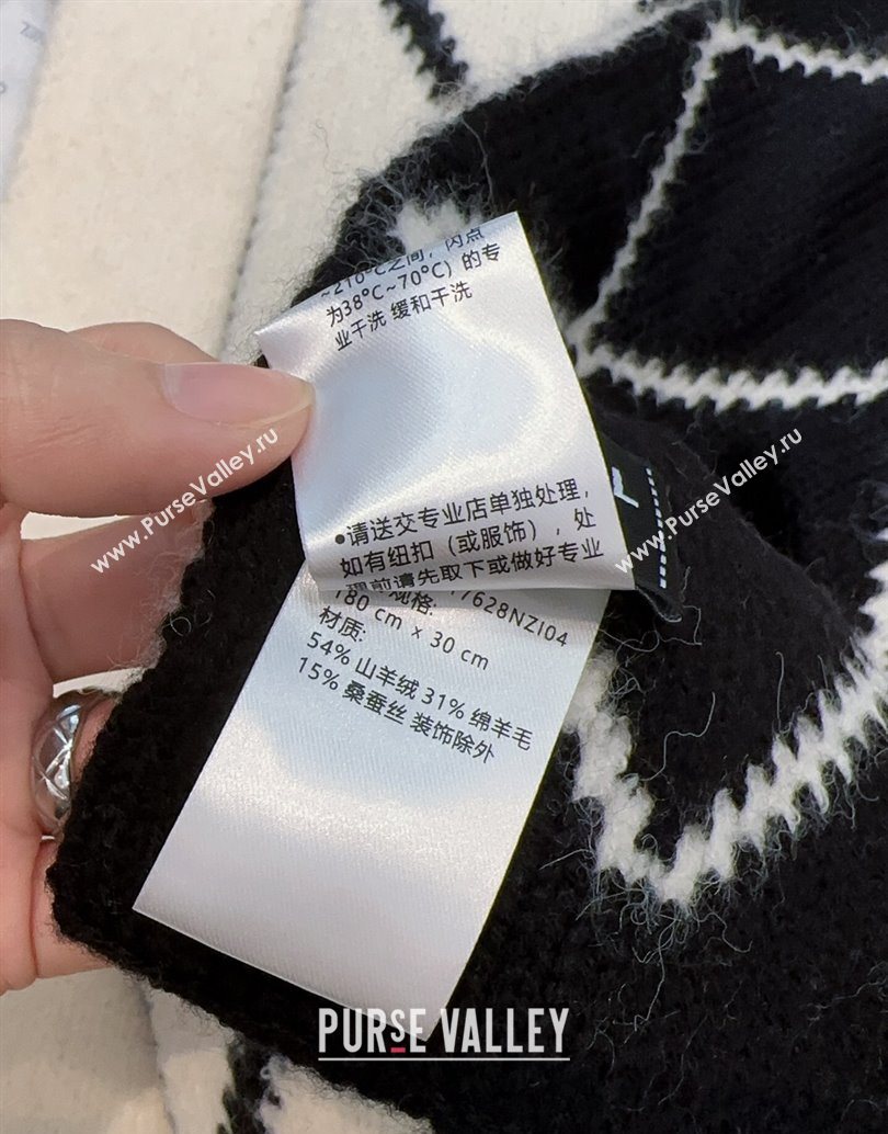 Chanel Cashmere Wool Silk Long Scarf 30x180cm White 2025 CH111158 (XMN-251111159)