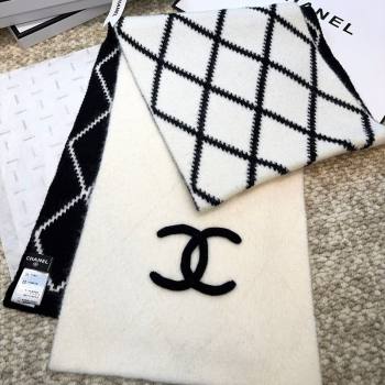 Chanel Cashmere Wool Silk Long Scarf 30x180cm White 2025 CH111158 (XMN-251111159)