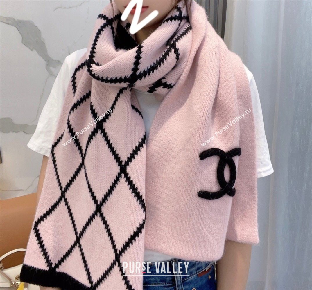 Chanel Cashmere Wool Silk Long Scarf 30x180cm Pink 2025 CH111158 (XMN-251111160)