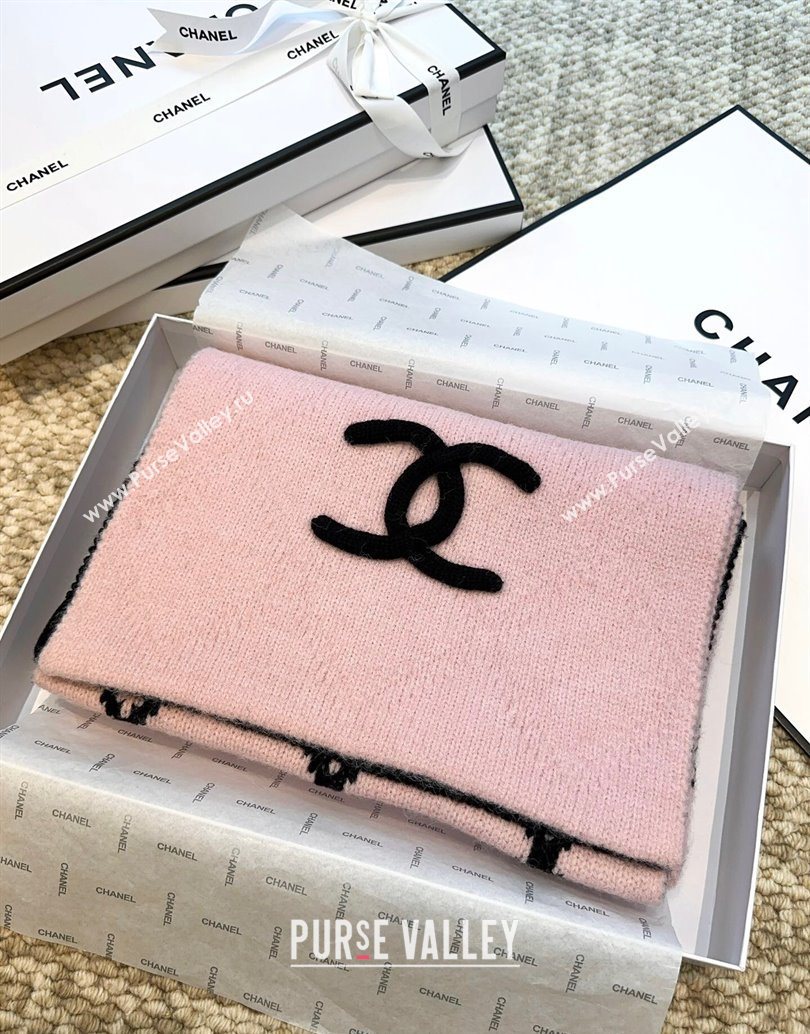 Chanel Cashmere Wool Silk Long Scarf 30x180cm Pink 2025 CH111158 (XMN-251111160)
